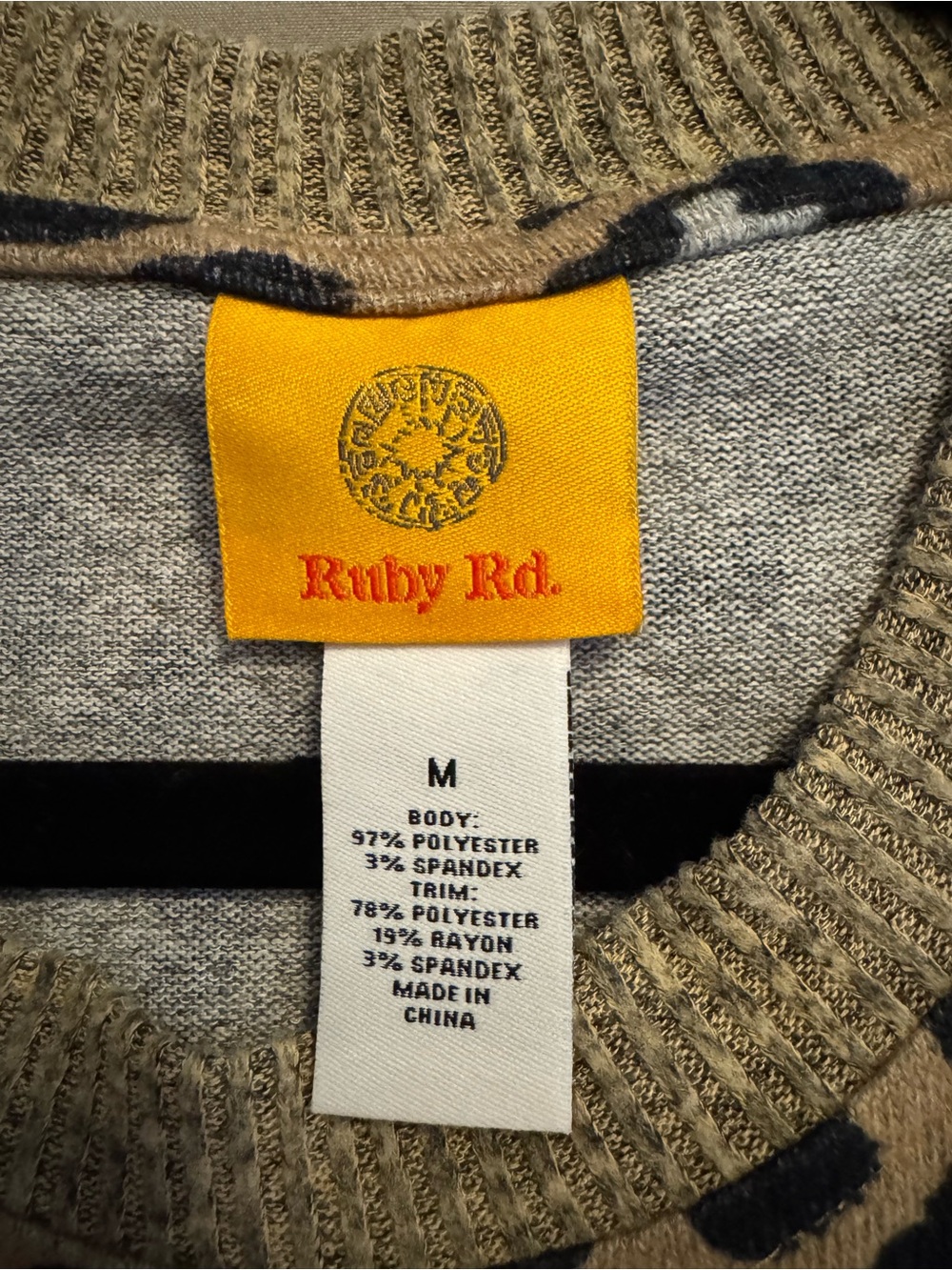 Ruby Rd. Yellow Logo Top with Neutral Trim - Picture 4 of 5